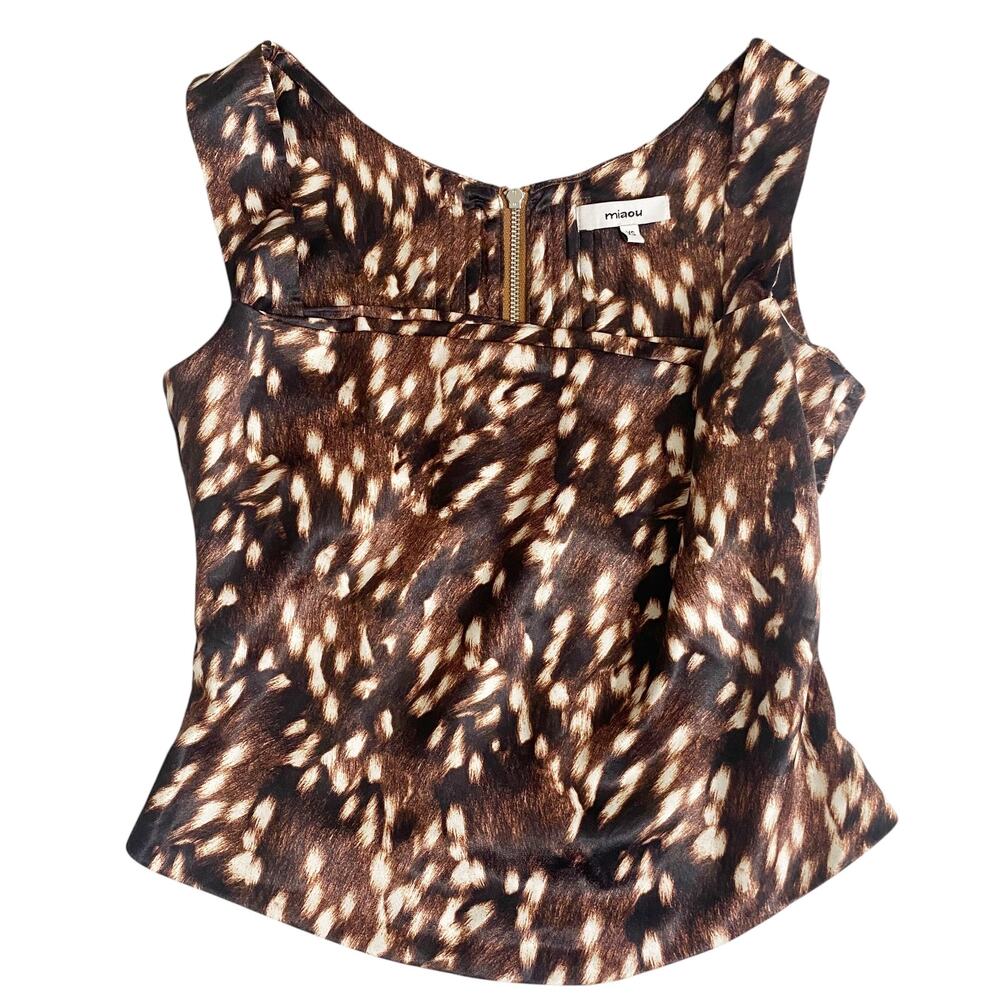Miaou Imogene Corset Top in Brown Cream Bambi XS